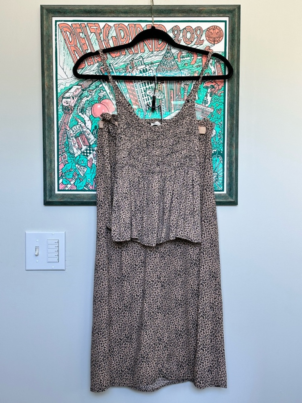 URBAN Romantics Animal Leopard Print 2-Piece Set (Wrap Skirt Cami Top) Size XS S